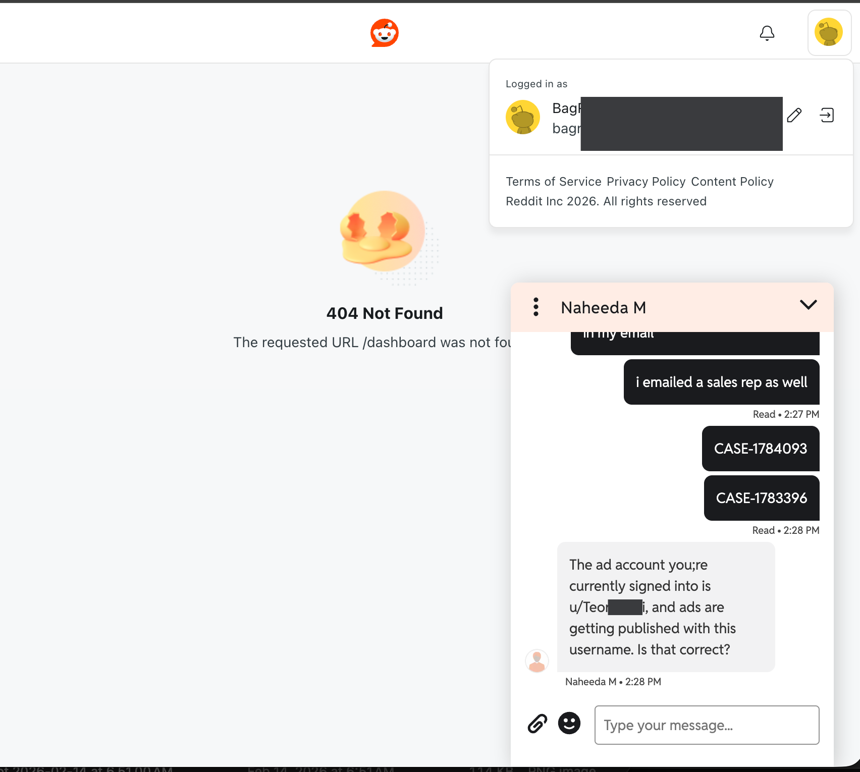 Agent claims I'm signed into someone else's account